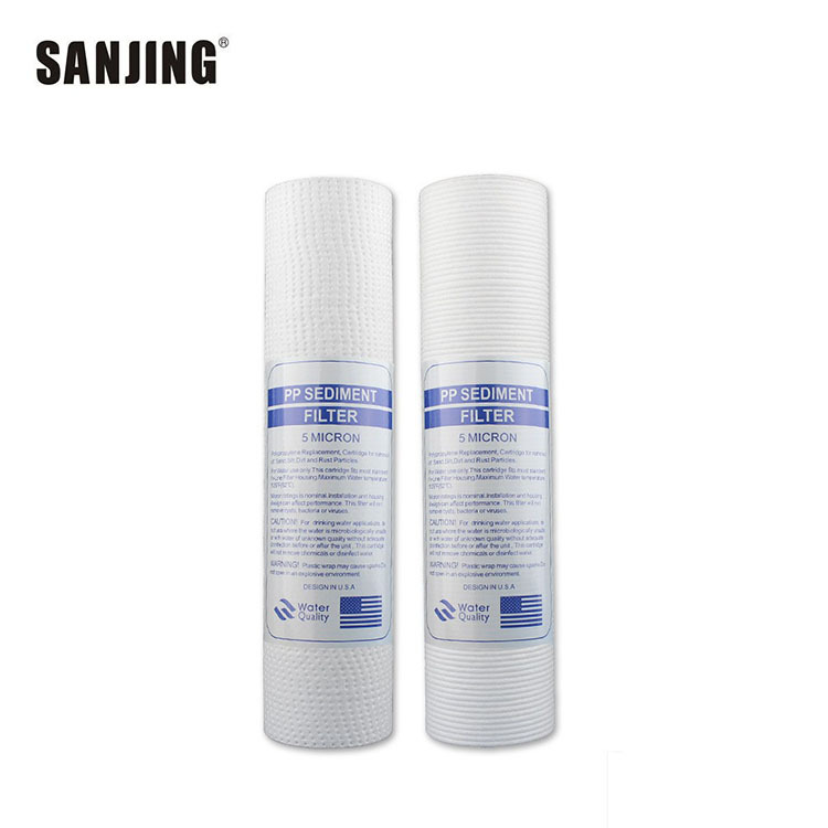 120g de filtro de núcleo de algodón PP soplado por fusión frontal núcleo interno acupuntura en relieve PP elemento de filtro purificador de agua de alta gama