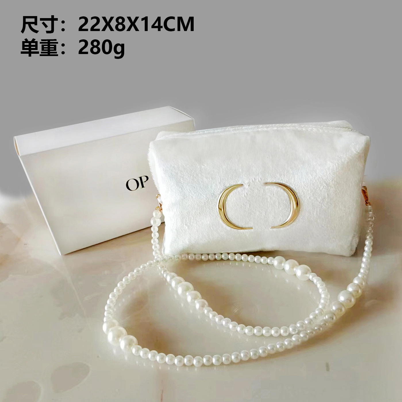 新しい化粧品バッグ、国内向けピンクのスペースコットン、超柔らかさ、ポータブル、高級ハンドバッグ、化粧品収納バッグ