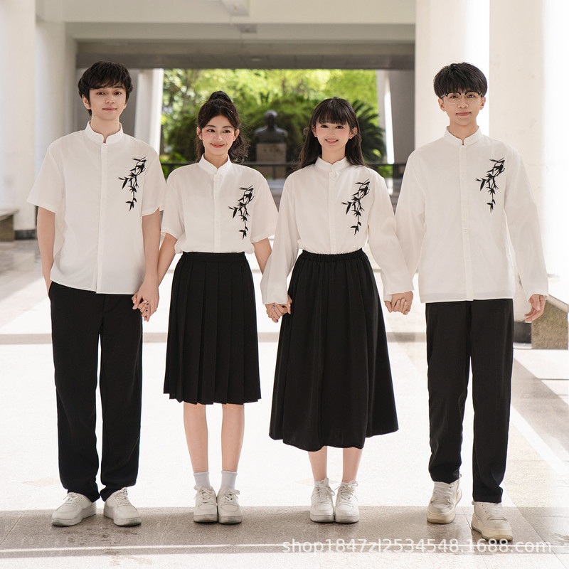 中国风学生合唱团演出服初高中学生毕业班服诗歌朗诵红歌比赛服装|undefined