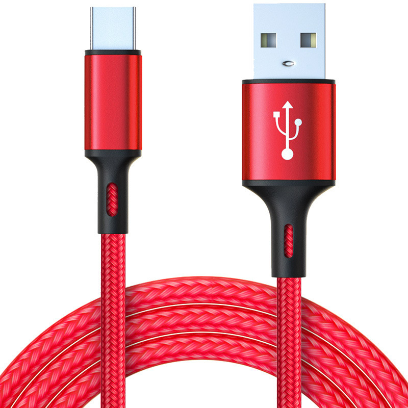 Suitable for 2.4A Apple Android Type-C Data Cable USB Fast Charging Nylon Braided 1.2m 3m Data Cable Suitable for 2.4A Apple Android Type-C Data Cable USB Fast Charging Nylon Braided 1.2m 3m Data Cable