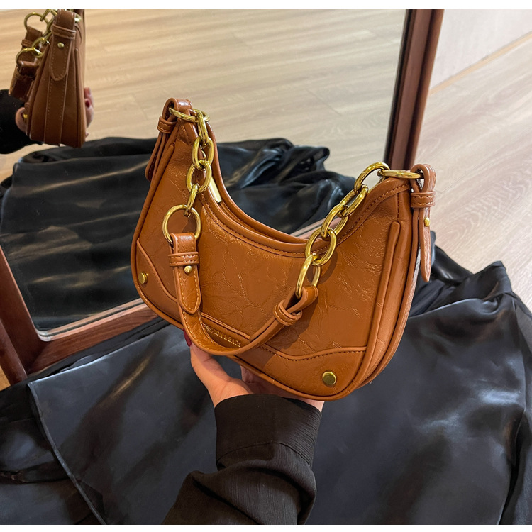 Stylish Crackle Pattern Women's Shoulder Bag With Chain Strap_voghion.com