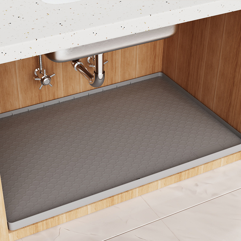 Cross-border Hot Sale Waterproof Sink Lower Pad 34x 22 Cabinet Lining Protective Pad Silicone Drain Kitchen Dish Tray