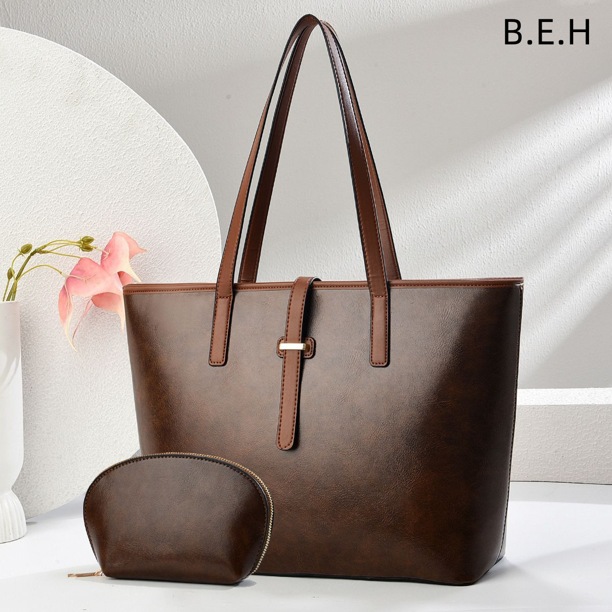 Bolso tote Taizhou, bolso de mujer, nuevo modelo, comercio exterior, venta al por mayor transfronteriza, color liso, bolso madre-hija, textura BEH, bolsos tote