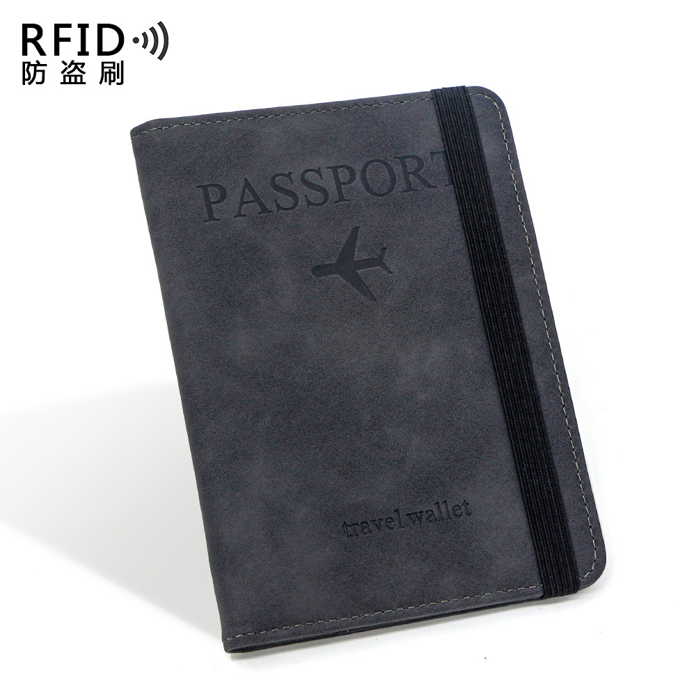 Bolsas de tarjetas de stock Amazon al por mayor RFID transfronterizo antimagnético viaje PU pasaporte clip de etiqueta de equipaje conjunto de pasaporte almacenamiento