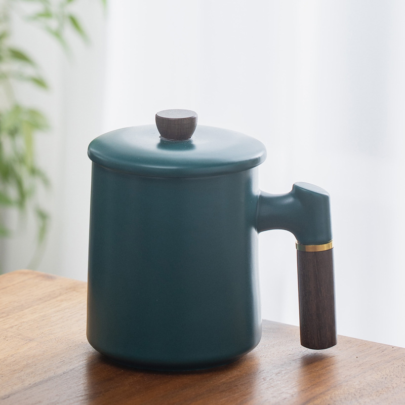 Taza de madera creativa con marcador de escritura de madera de sandalwood marcadores taza de cerámica taza de café taza de agua logotipo tallado