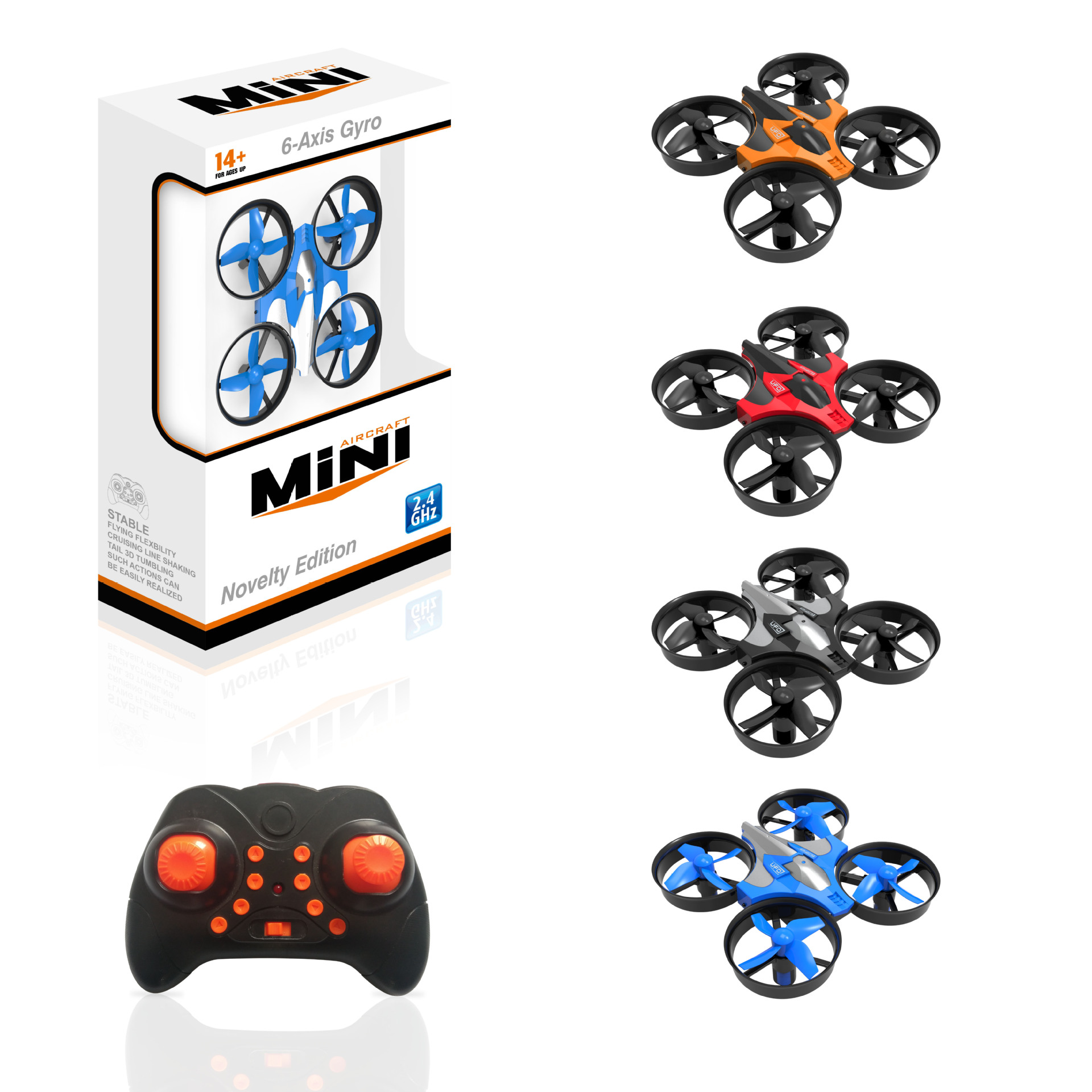 2.4g Remote Control Quadcopter Drone Model with Lights Children's Airplane Toy Colorful 6-Channel