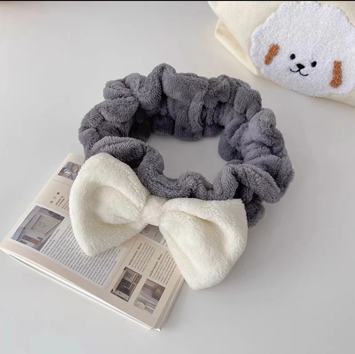 Lavado de la cara banda de pelo de moda femenina Coreana Red diadema roja estudiante dulce Linda máscara de maquillaje banda de pelo horquilla