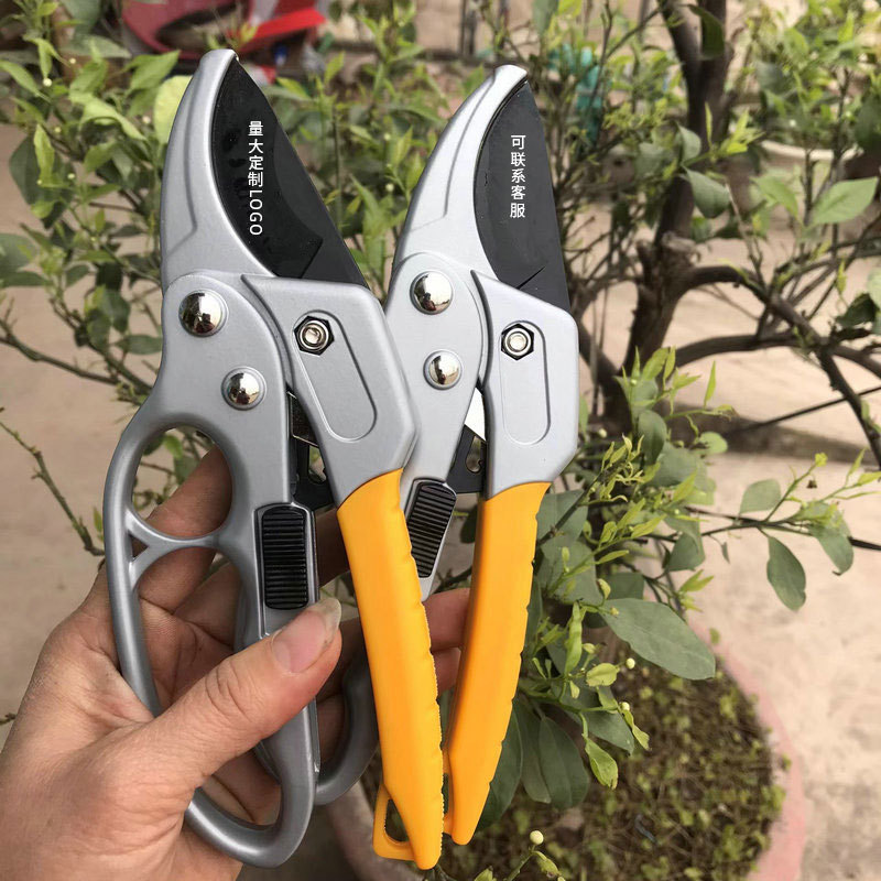 Pruning shears wholesale segmented labor-saving hand guards garden gardening shears stainless steel titanium plated fruit tree shears pruning shears