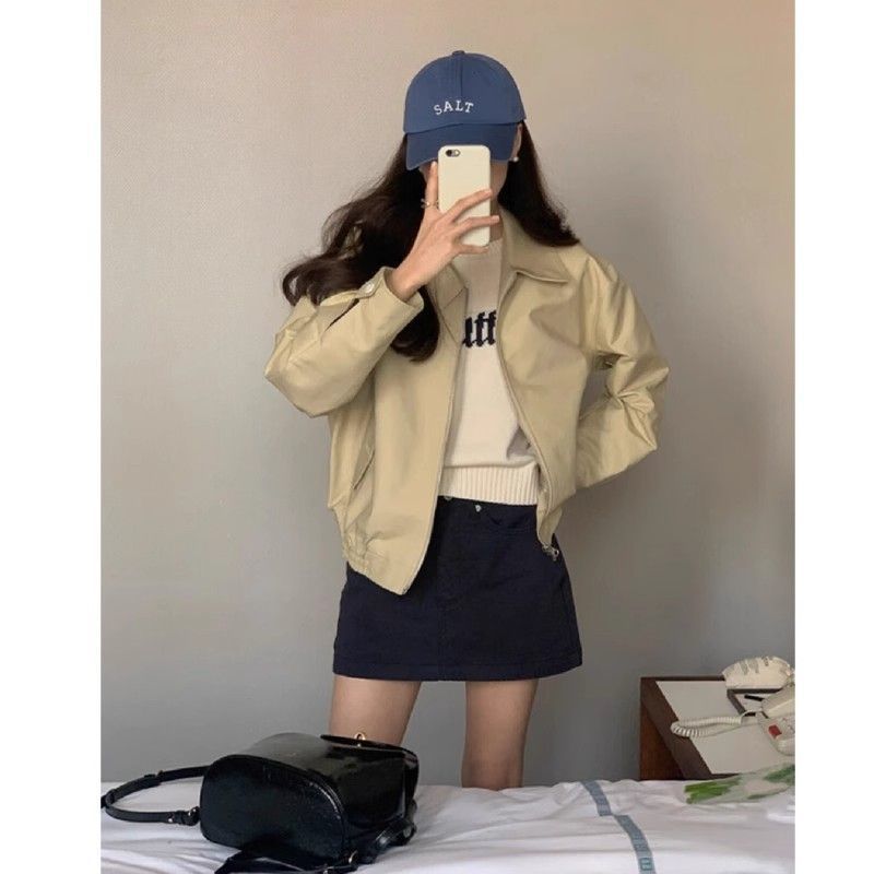 2025春秋短款夹克外套女爆款新款韩版时尚休闲小个子翻领棒球工装|undefined