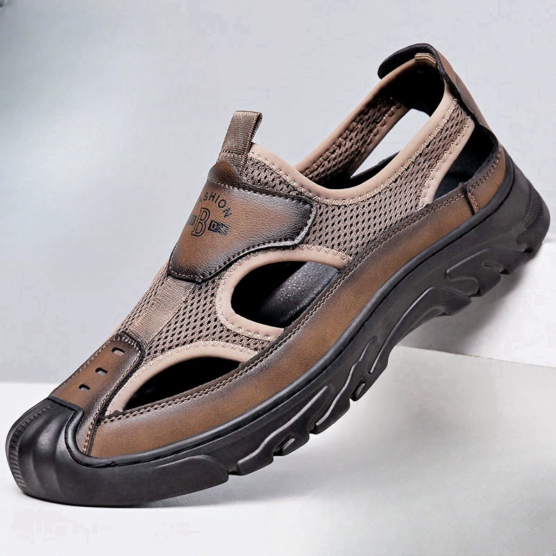 2024 новая бобовая обувь пляжная обувь мягкая подошва дышащая и нескользящая тенденция мягкая ленивая обувь мужская повседневная кожаная обувь