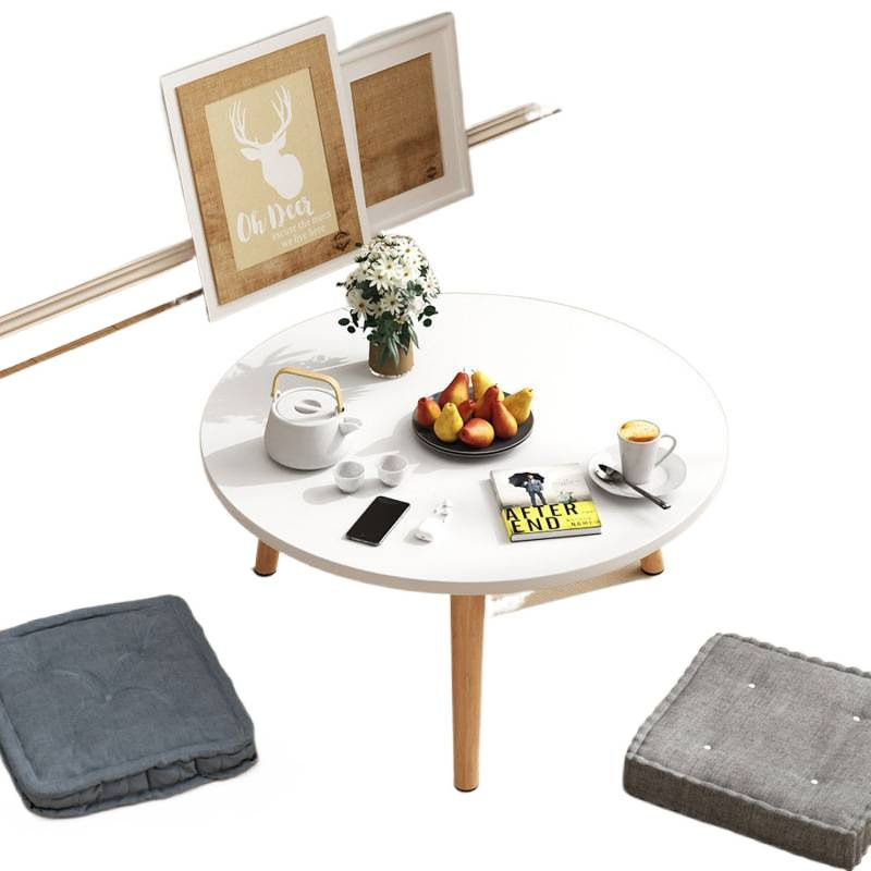 Una pequeña mesa redonda simple mesa de té pequeña mesa dormitorio mini mesa redonda de madera sólida sofá gabinete