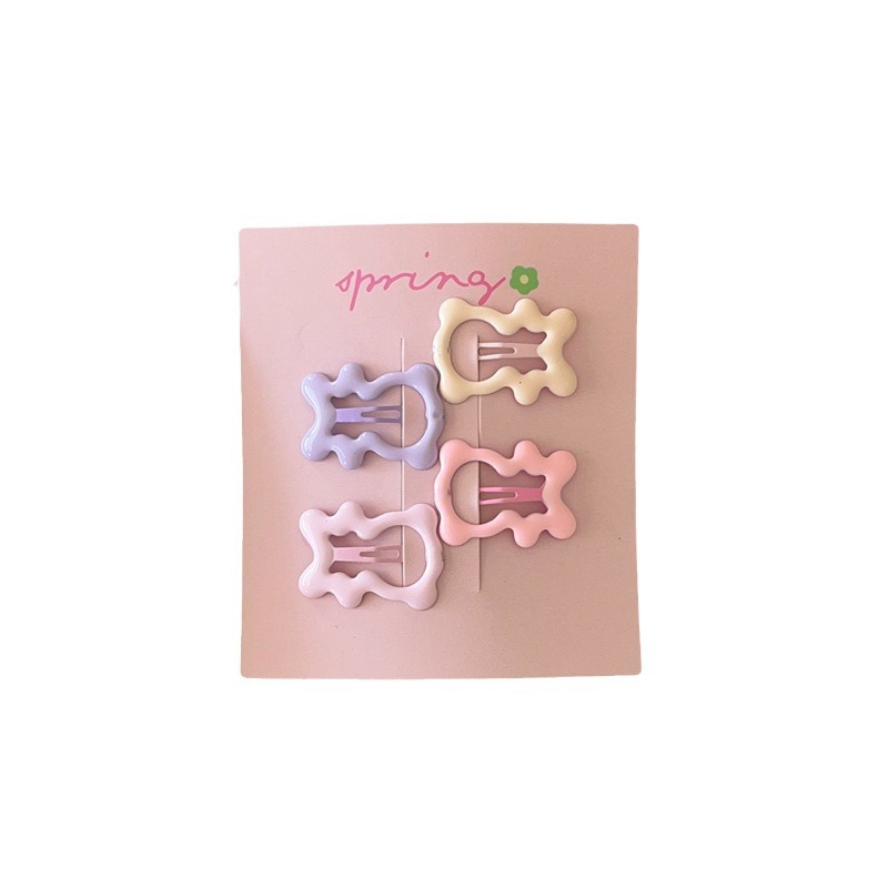 Estrellas rosadas amor arco osos BB clips 4 paquetes de crema de flores de cerezo mini pinzas frangeas clips adornamientos para el cabello