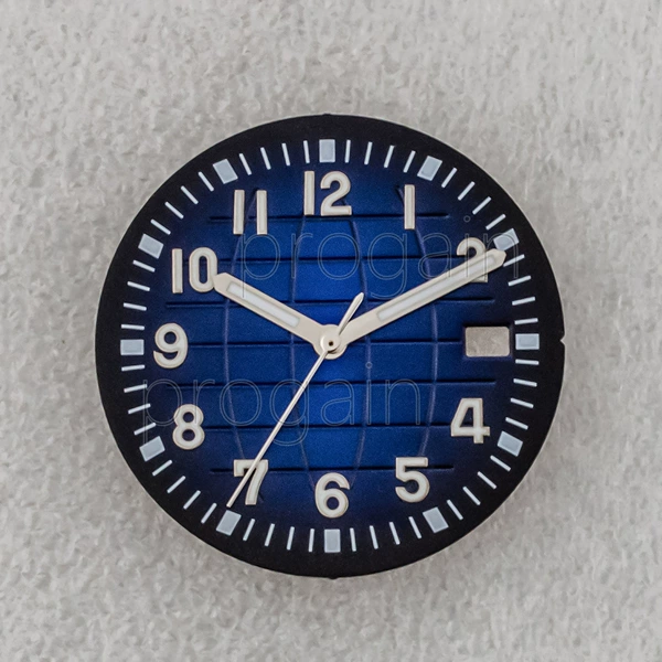 Blue gradient surface + silver needle + luminous