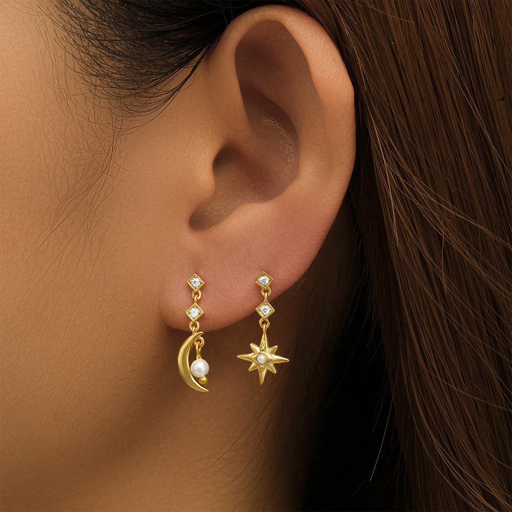 4g Weight 925 Sterling Silver Ear Needle Material Zircon Inlay Material Ear Studs Classification 1 Pair Quantity Holiday, Travel, Daily Occasion 925 Sterling Silver Material Geometric Pattern Women's Gender Tassel, Plating Design Simple Style Style 1 Pair 925 Sterling Silver Zircon Geometric Ear Studs 7