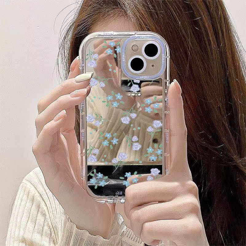 紫色玫瑰蘋果15/14手機殼iPhone13網紅12/11/XR/xs/x全包7P/8PLUS