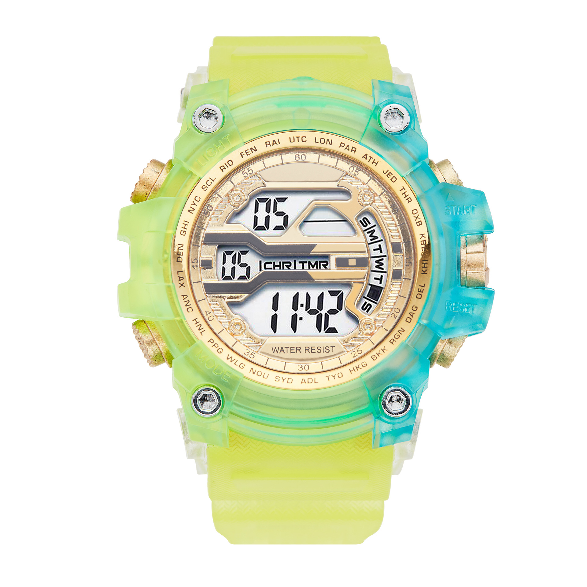 Super popular reloj electrónico de los hombres dominantes unicornio grande dial colorido estilo deportivo nuevo reloj de moda a prueba de agua