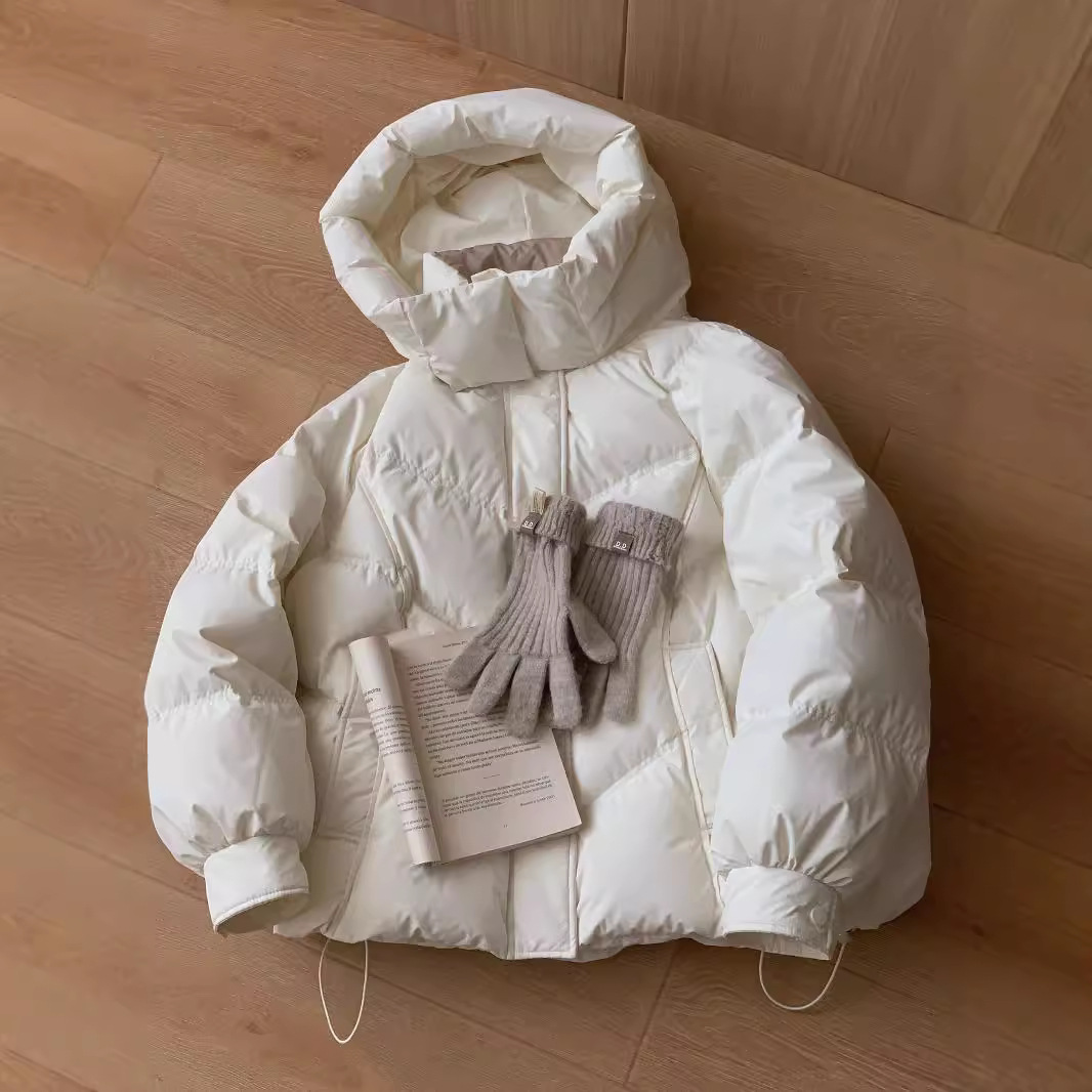 2024 invierno nuevo estilo coreano de pluma de algodón mujer suelta BF sombrero de viento corto de algodón chaqueta de algodón gruesa ropa de pan moda image 3