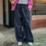 双口袋宽松春季休闲女裤
