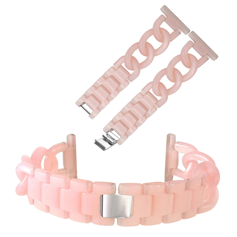 定制新款树脂牛仔链适用于苹果三星华为VERSA珠宝扣牛仔链表带