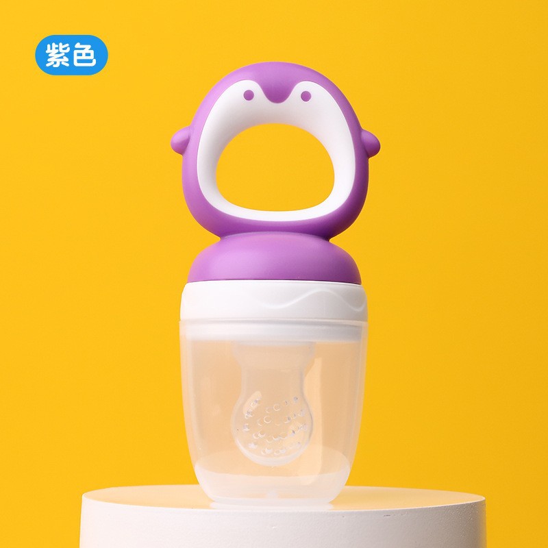 Bebé morder le frutas y verduras le bebés pacificador pezón pingüino modelado bolsas de alimentos suplementarios de frutas bolsas de dibujos animados al por mayor