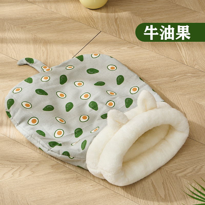 La camada para gatos es cálida en invierno, la perrera semicerrada, los modelos de otoño e invierno de sueño profundo, los gatos pueden perforar el túnel, la cama, el saco de dormir para gatos