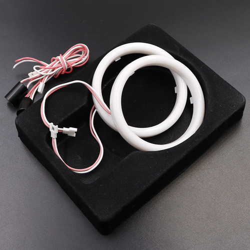 Cross-border exclusive car dual-color LED high-brightness cotton light angel eye ring modification day light fog light dual light lens