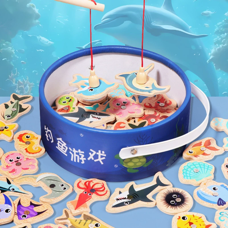 Детский магнитный набор игрушек для рыбалки, тренировка концентрации, упражнения на координацию рук и глаз, интерактивная развивающая игра для родителей и детей.