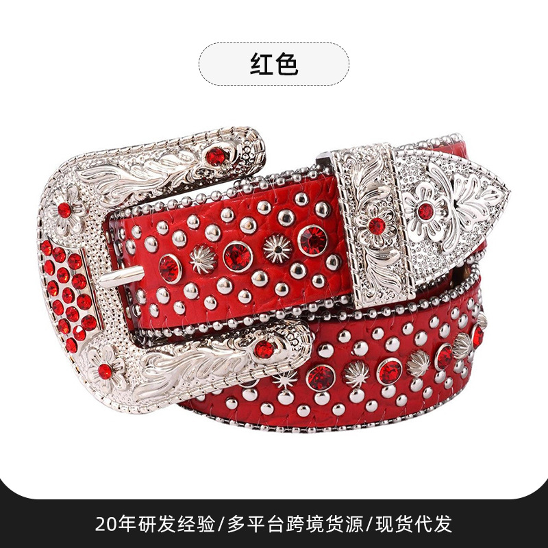 Cinturón ancho estilo Y2K con decoración de diamantes de imitación para mujer, cinturón de jeans adornado con diamantes de imitación de personalidad a la moda europea y americana con diseño versátil.