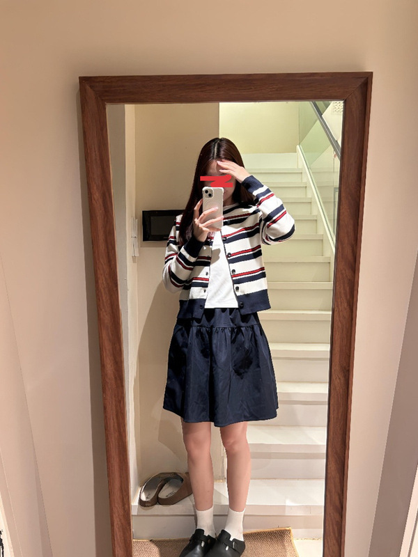 条纹针织开衫毛衣女2025秋季新款撞色别致韩系小个子短款外套上衣|undefined