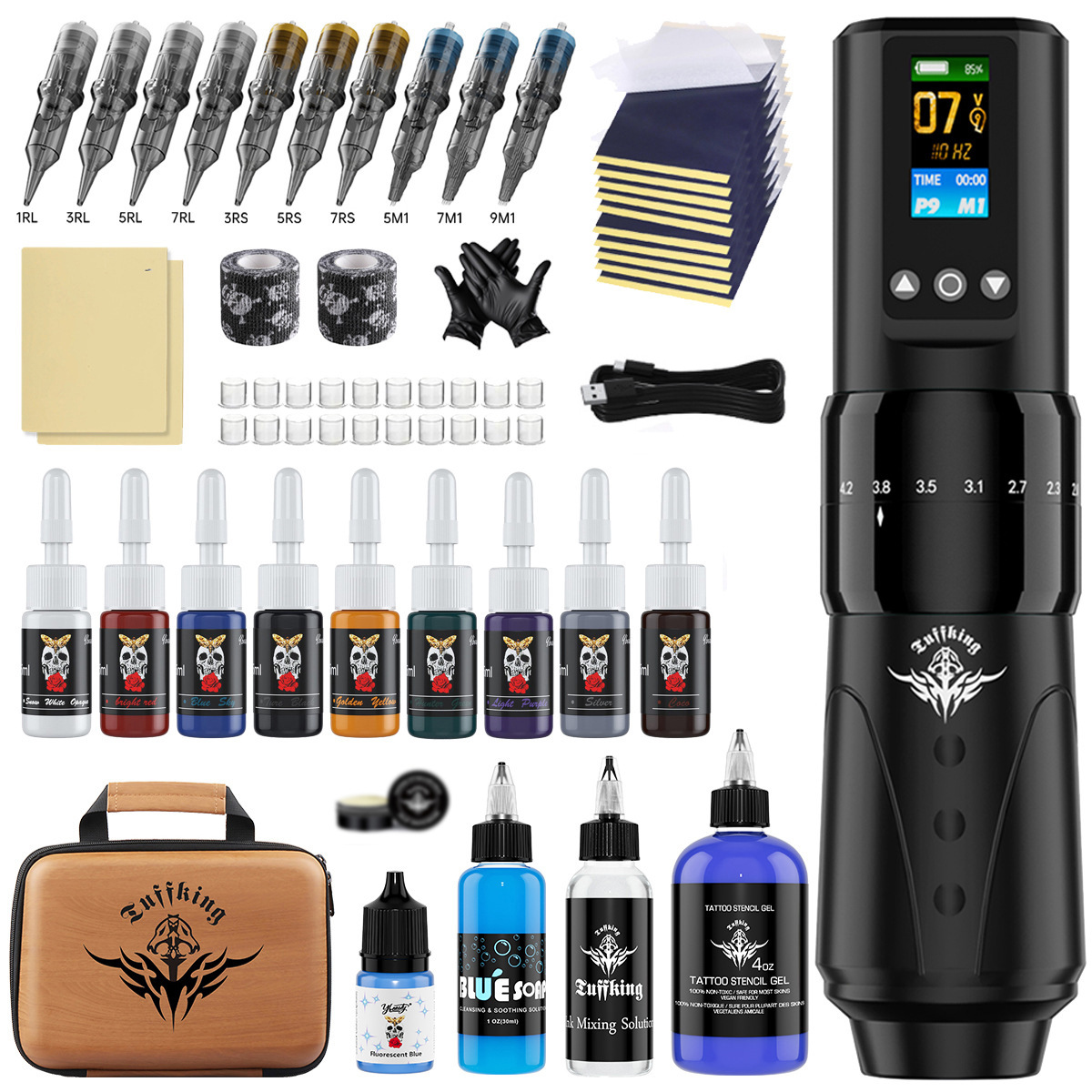Tuffking Tattoo Equipment P8 Máquina de motor sin escobillas Línea de corte Niebla Pantalla grande Máquina integrada Carrera ajustable