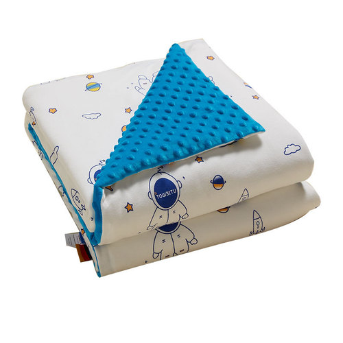 Domiamia Blanket for Kids, Bean-Shape Quilt, Winter Fleece Quilt, Thickened Plush Blanket to Lull Babies to Sleep—Includes Inner Core for Kindergarten Use