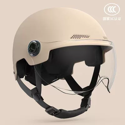Motosiklet kaskı (dəbilqə): for men and women, suitable for - 3c-certified-yellow-high-definition-lenses-abs-material-short-lenses-new-national-standard-certified
