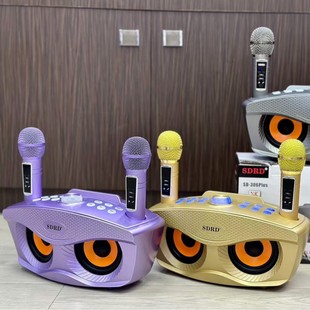 SD306PS Upgraded Owl Home KTV Wireless Microphone Bluetooth Audio All-in-One Double Chorus
