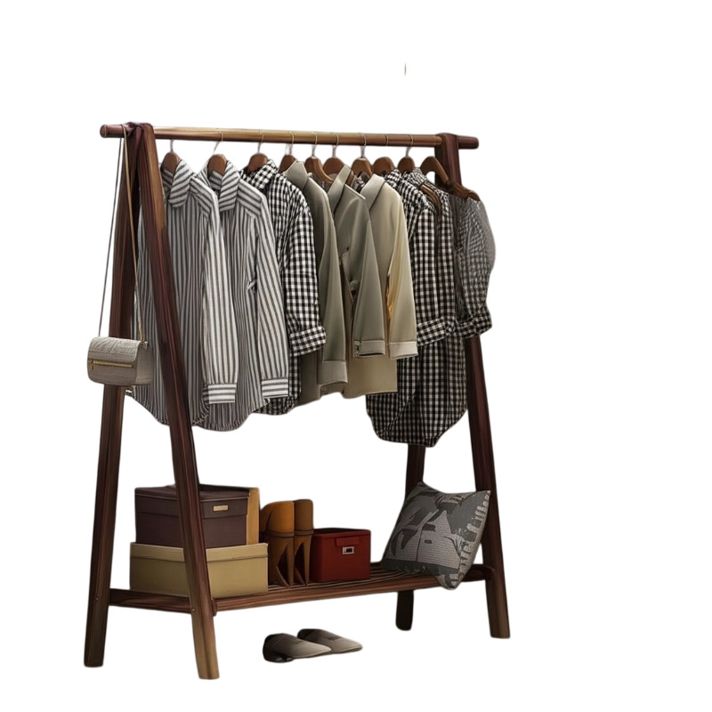 Percha de madera maciza percha de piso de dormitorio percha de ropa percha de ropa percha de sombrero percha de madera percha de ropa percha de piso