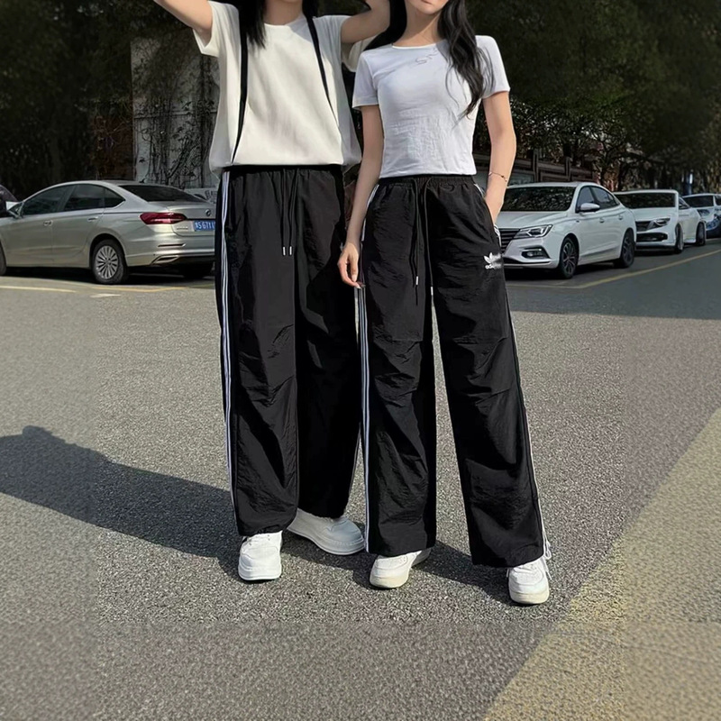 Cross-Border High-End Version of Trefoil Summer Casual Sports Pants, Loose Pants, Wide-Leg Pants, Straight-Leg Pants, Long Pants for Men and Women