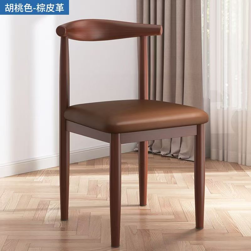 【reinforced & upgraded single chair】walnut + coffee microfiber leather