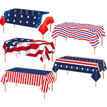 2025独立日一次性pe桌布美国国庆节主题派对装饰复古国旗餐桌布