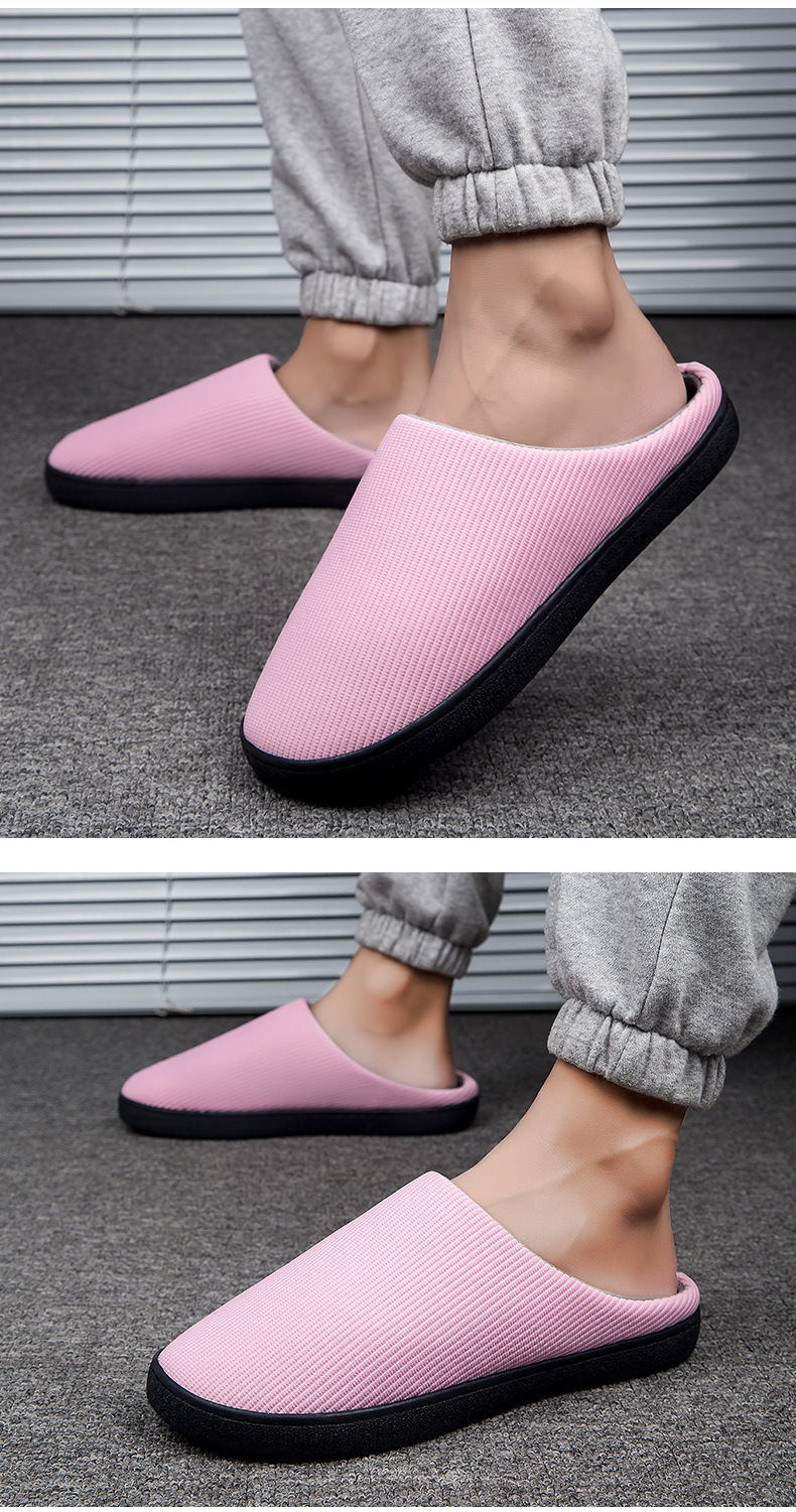 Unisex Casual Solid Color Round Toe Cotton Slippers display picture 1