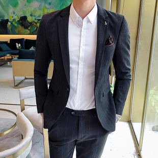 New Men's Suit Two-Piece Business Casual Formal Wear Groom's Plus Size Dress Men's Slim Fit Suit Suit