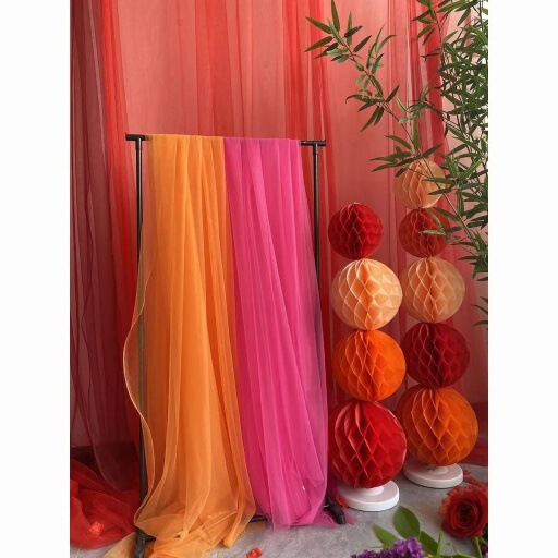 Wedding Wedding Birthday Banquet Decoration Red Festive Series Mesh Soft Yarn Kindergarten Huanchuang Decorative Yarn Veil