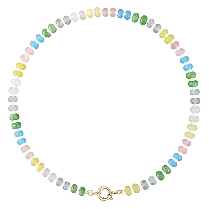 15g Weight Lobster Trigger Clasp Closure Clasp Closure Type Necklace Classification Beaded Chain Chain Type 1 Piece Quantity Daily, Street Occasion natural stone Material Geometric Pattern Women's Gender Simple Style Style Simple Style Geometric Natural Stone Beaded Chain Necklace 30