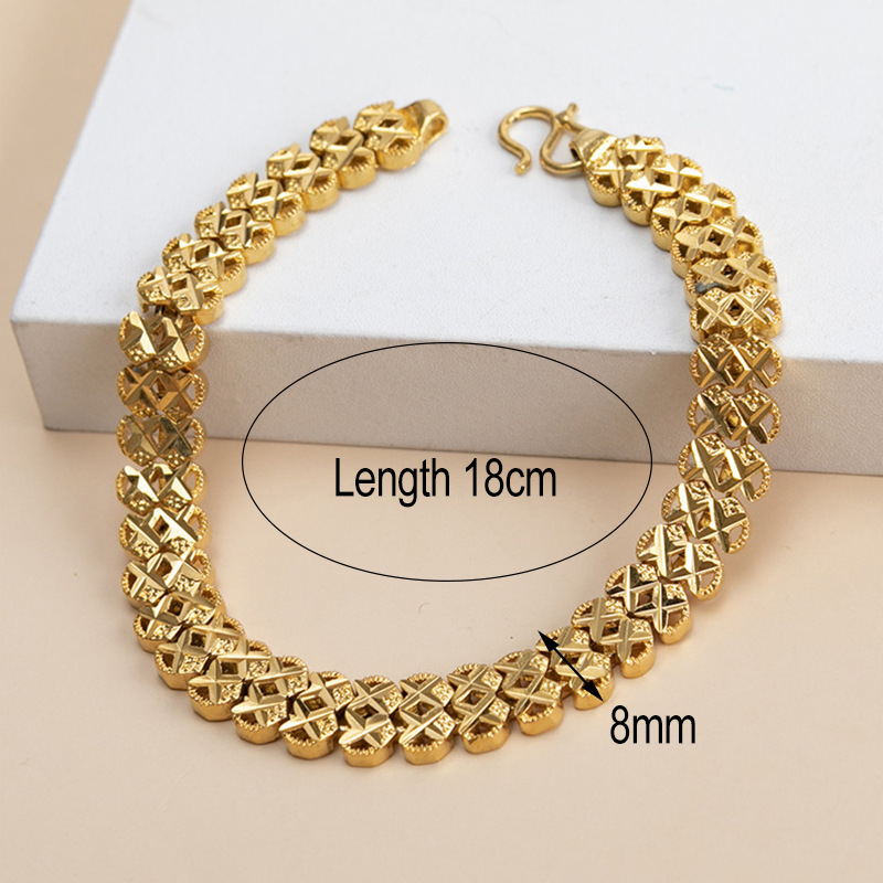 Fashion Rhombus Brass Plating Bracelets 1 Piece