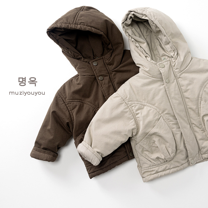 Capa de algodón para niños, niñas y niñas, nuevo tipo de abrigo de algodón japonés y coreano, ropa de algodón para niños de invierno