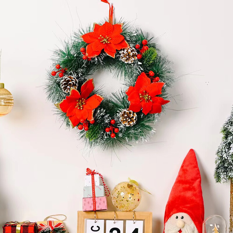新品クリスマス装飾クリスマス籐30cmクリスマスリースクリスマスドア掛けホテルモールクリスマスペンダント|undefined