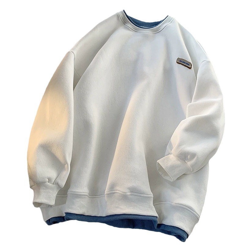 Зеленый свитер мужской и женский Гонконгский Стиль Весна и Осень Топ Новый оверсайз поддельные из двух частей пальто Топ ленивый для пары