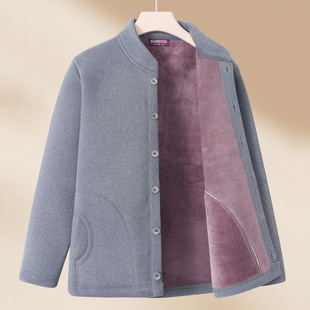 Dad's Winter Outwear, Middle-Aged and Elderly Velvet Cardigans, Elderly Men's Clothes, Grandpa's Winter Tops, Fashionable and Casual