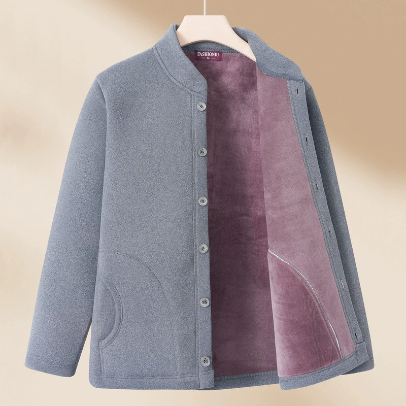 Зимняя куртка для папы, флисовый кардиган для мужчин среднего и старшего возраста, одежда для пожилых мужчин, зимняя куртка для дедушки, модная и повседневная.