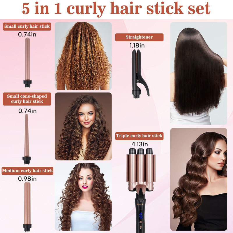 クロスボーダー多頭ヘアアイロン 8 イン 1 ヘッド交換ヘアアイロンセット取り外し可能な複合マルチチューブストレートヘアアイロン|undefined
