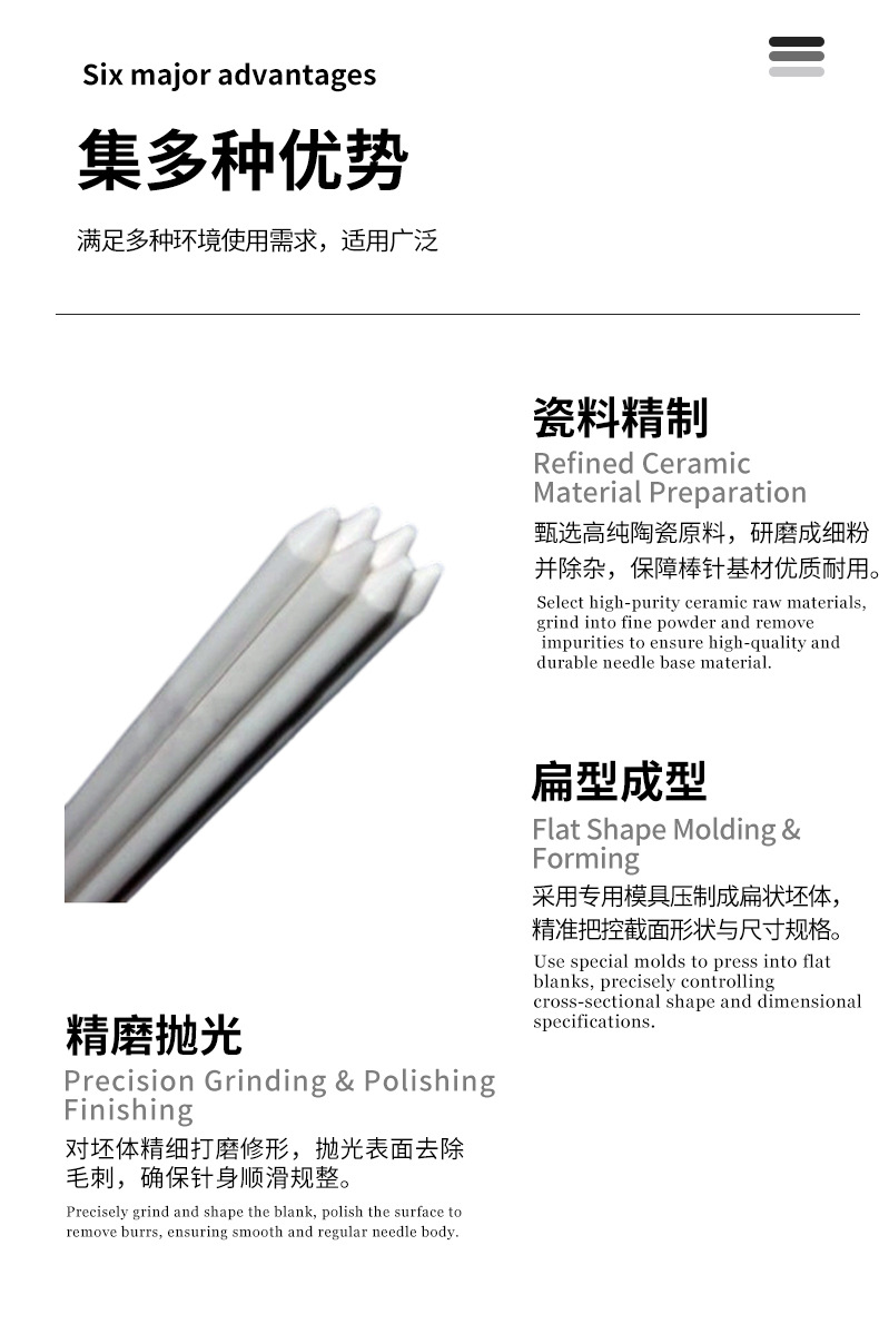 陶瓷棒 宜兴伟民 扁位陶瓷棒针