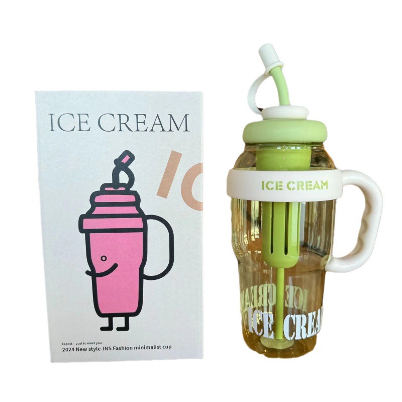 Giant Water Girls, High-Looking Straw Lucky Belly Cup, Top Quality Student With Handle, Large-Capacity Plastic Cup For Summer_voghion.com